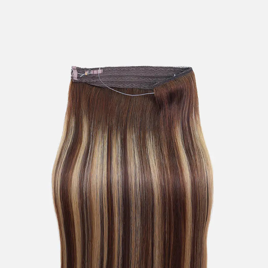 Honey Blonde Balayage (1A/1A+4Q) Halo Hair Extensions (75g-120g) Ivory Blackhaw