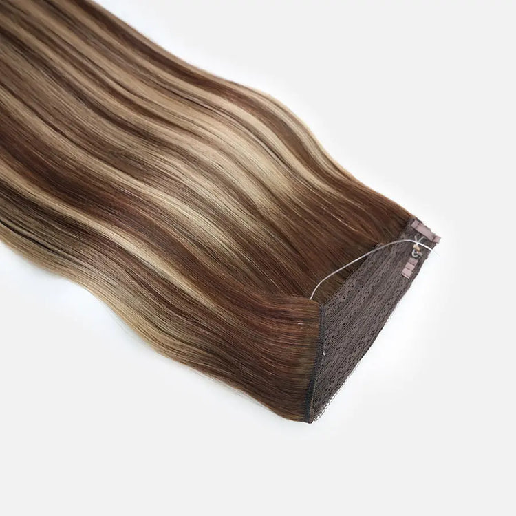 Honey Blonde Balayage (1A/1A+4Q) Halo Hair Extensions (75g-120g) Ivory Blackhaw