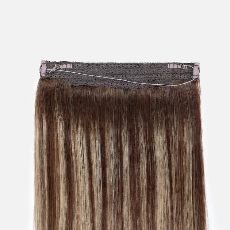 Honey Blonde Balayage (1A/1A+4Q) Halo Hair Extensions (75g-120g) Ivory Blackhaw