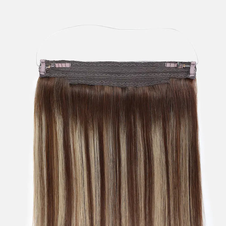 Honey Blonde Balayage (1A/1A+4Q) Halo Hair Extensions (75g-120g) Ivory Blackhaw