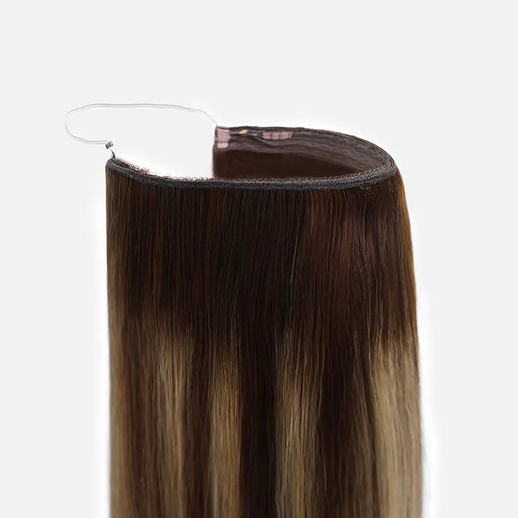 Honey Blonde Balayage (1A/1A+4Q) Halo Hair Extensions (75g-120g) Ivory Blackhaw