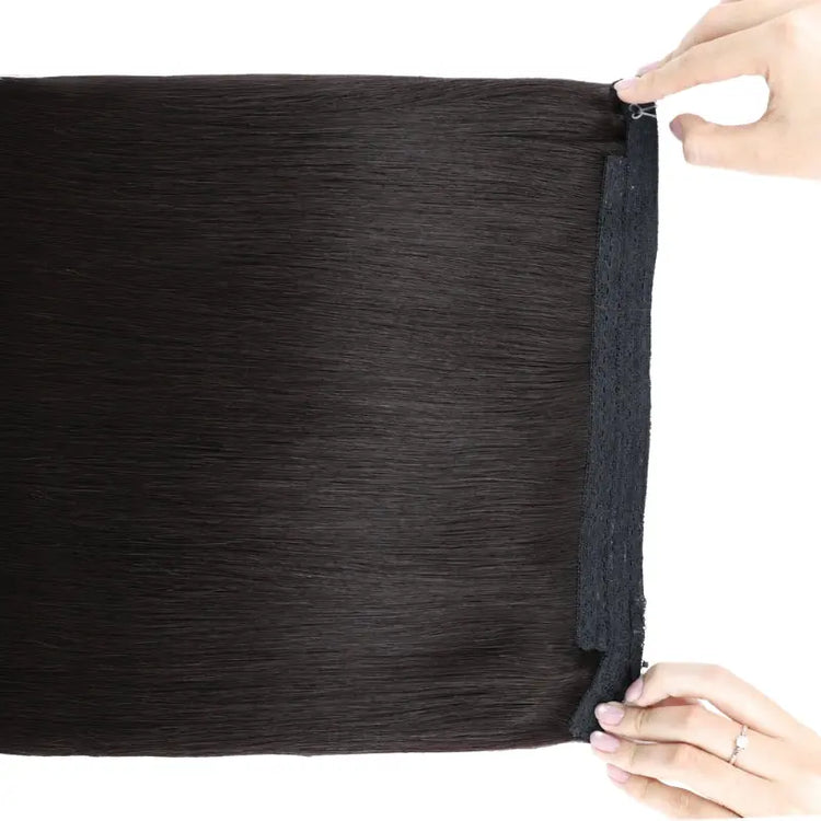 Natural Black (1B) Halo Hair Extensions (100g-120g) Ivory Blackhaw