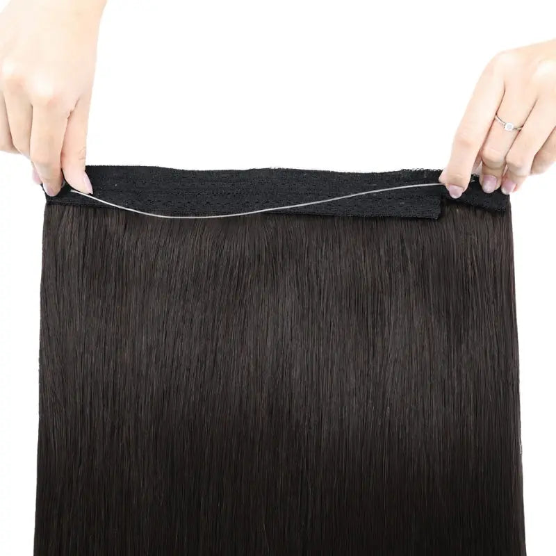 Natural Black (1B) Halo Hair Extensions (100g-120g) Ivory Blackhaw