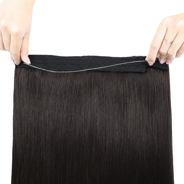Natural Black (1B) Halo Hair Extensions (100g-120g) Ivory Blackhaw