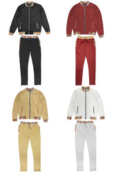 Checkered Detail Track Jacket Set Lime Milo