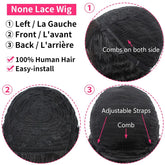 Short Bob Body Wave Human Hair Wig with Bang Cerise Alfie