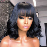 Short Bob Body Wave Human Hair Wig with Bang Cerise Alfie