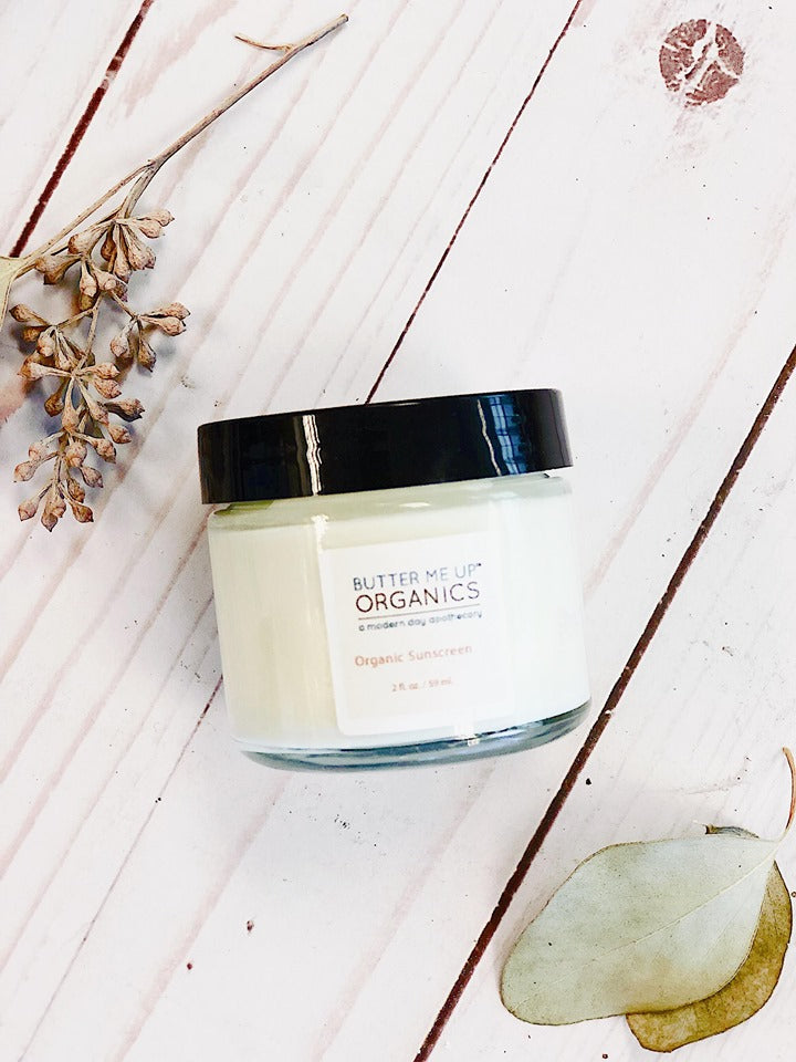 Natural Organic Suns  Block/ Safe Protection/ Non-Nano Zinc Oxide / White Smokey