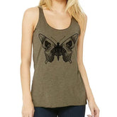 Butterfly skull racerback tank Indigo Tiger