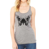 Butterfly skull racerback tank Indigo Tiger