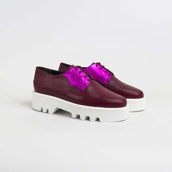 Chaussures platforme Faced en cuir fuchsia métallisé et cuir souple, semelle Vi-Lite légère, confort optimal
