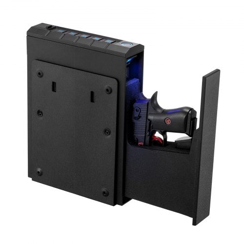 Gun Safe, Slider Handgun Gun Safe with Fingerprint/Password/Key, 3-Way Sapphire Castor