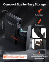Gun Safe, Slider Handgun Gun Safe with Fingerprint/Password/Key, 3-Way Sapphire Castor