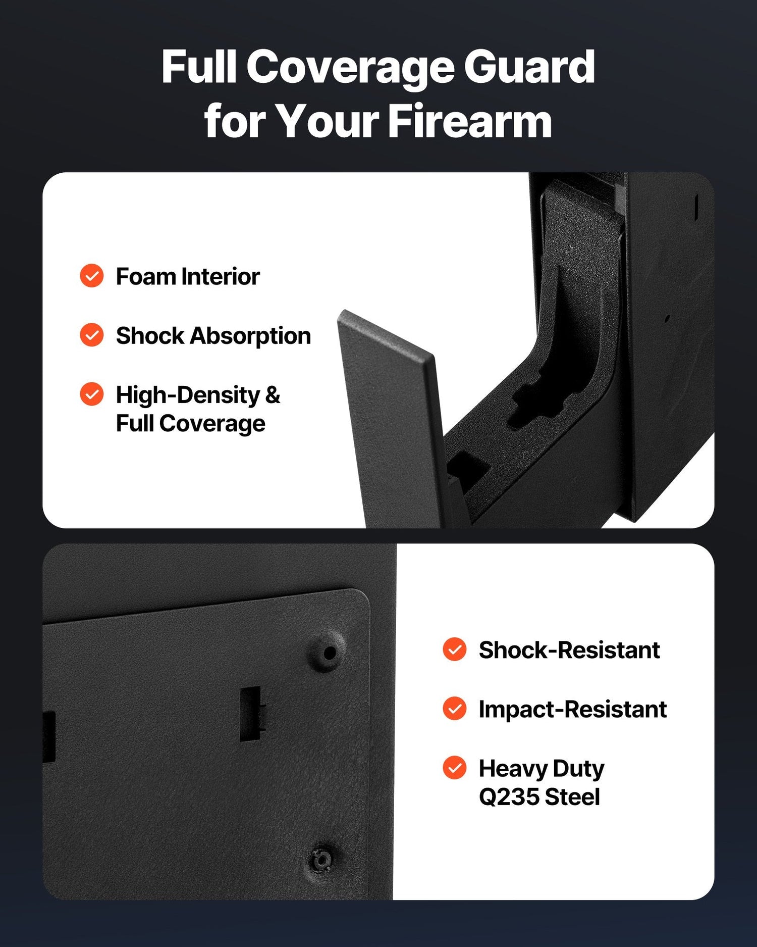 Gun Safe, Slider Handgun Gun Safe with Fingerprint/Password/Key, 3-Way Sapphire Castor