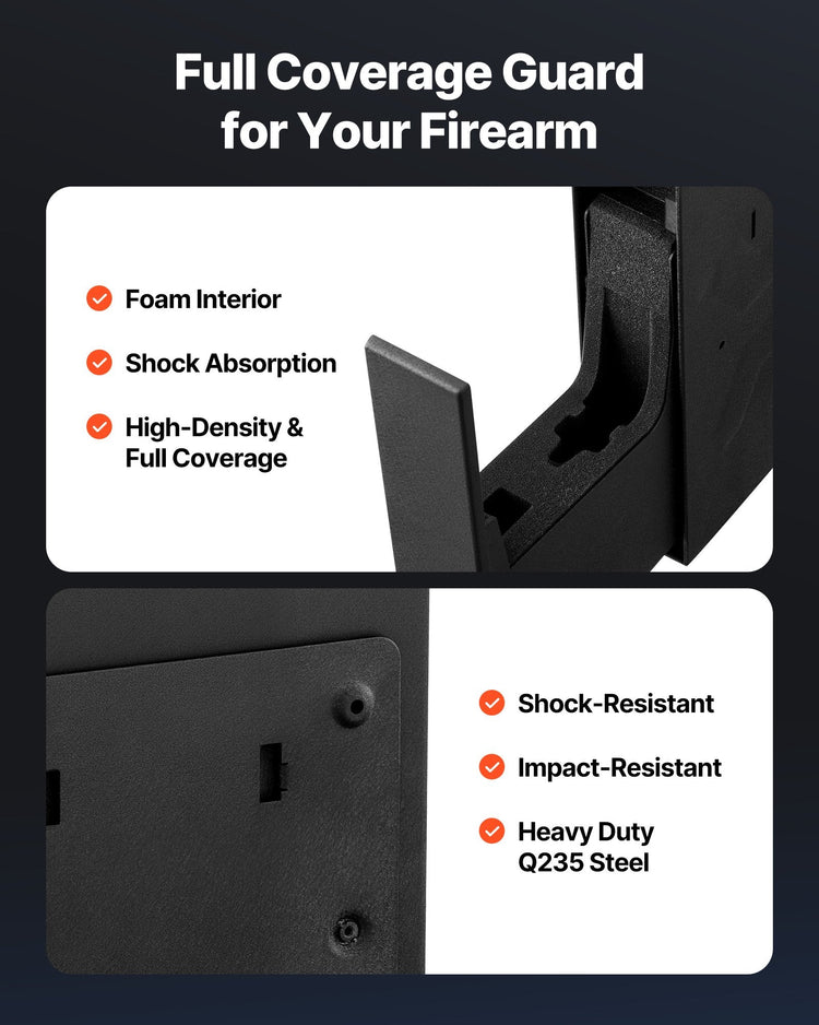 Gun Safe, Slider Handgun Gun Safe with Fingerprint/Password/Key, 3-Way Sapphire Castor
