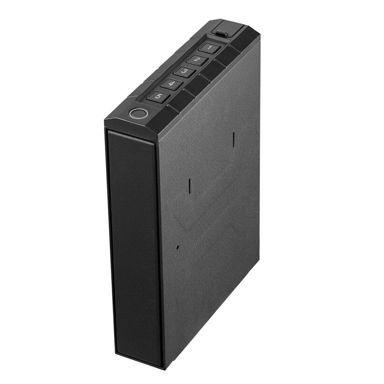 Gun Safe, Slider Handgun Gun Safe with Fingerprint/Password/Key, 3-Way Sapphire Castor