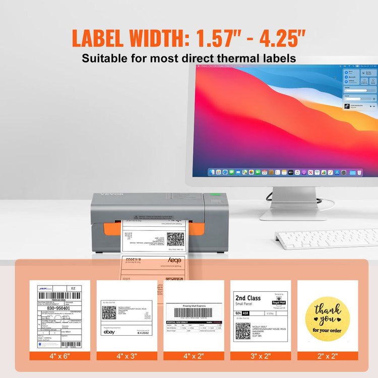 Thermal Label Printer, 203DPI 60pcs/min for 4x6 Mailing Packages, USB Sapphire Castor