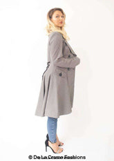 Vanessa Dogtooth Fit and Flare Mac Coat Rose Eleusis