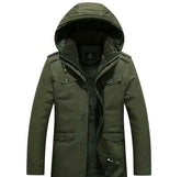 Mens Hooded Military Style Coat Yellow Pandora