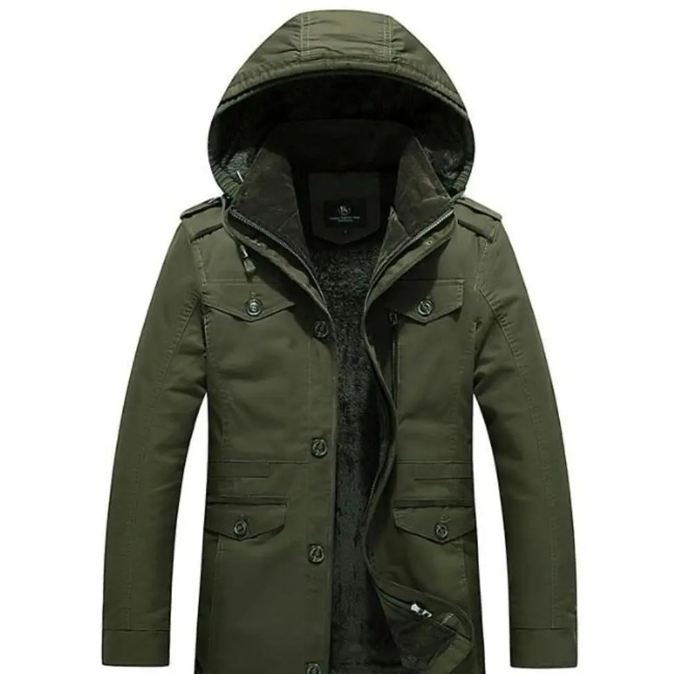 Mens Hooded Military Style Coat Yellow Pandora
