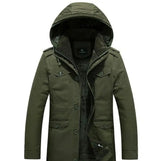 Mens Hooded Military Style Coat Yellow Pandora