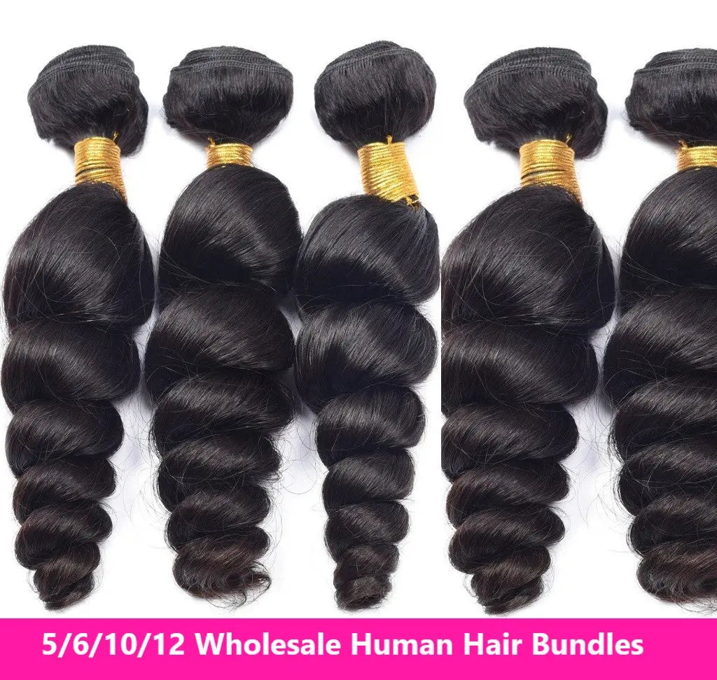 Wholesale Brazilian Loose Wave 5/6/10/12 Bundles 10A Grade Human Hair Cerise Alfie