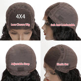 180% Density Jerry Curl 4x4 Short Bob 13x4 Lace Front Human Hair Wig Cerise Alfie