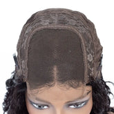 180% Density Jerry Curl 4x4 Short Bob 13x4 Lace Front Human Hair Wig Cerise Alfie
