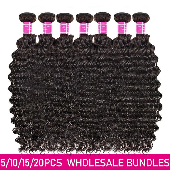 Wholesale Peruvian Deep Wave 5/6/10/12 Bundles 10A Grade Human Hair Bu Cerise Alfie