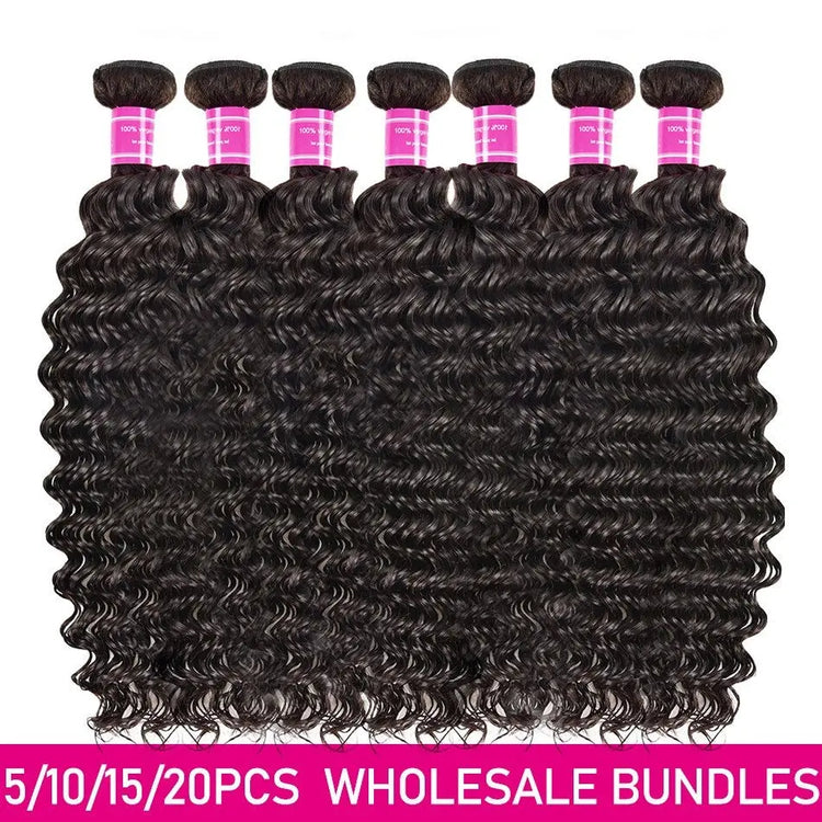 Wholesale Peruvian Deep Wave 5/6/10/12 Bundles 10A Grade Human Hair Bu Cerise Alfie