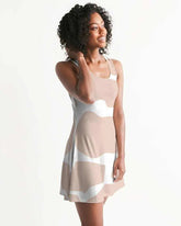 Womens Dress - Peach and White Harmony Style Racerback Dress Grey Coco