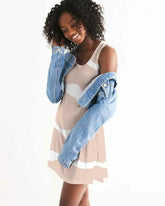 Womens Dress - Peach and White Harmony Style Racerback Dress Grey Coco