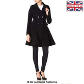 Wool Blend Fit And Flare Double Breasted Skater Coat (1102) Rose Eleusis