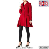 Wool Blend Fit And Flare Double Breasted Skater Coat (1102) Rose Eleusis