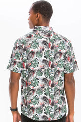 HAWAIIAN PRINT BUTTON DOWN SHIRT Lime Milo
