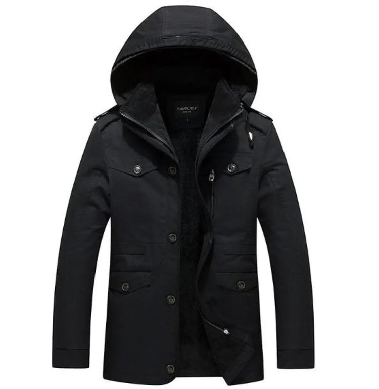 Mens Hooded Military Style Coat Yellow Pandora