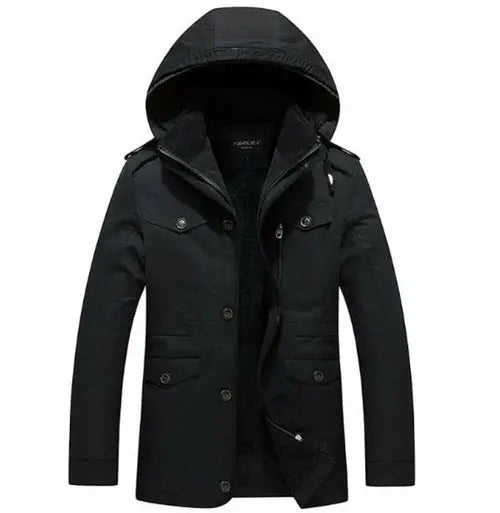Mens Hooded Military Style Coat Yellow Pandora