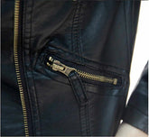 Womens Cropped Vegan Leather Jacket Yellow Pandora