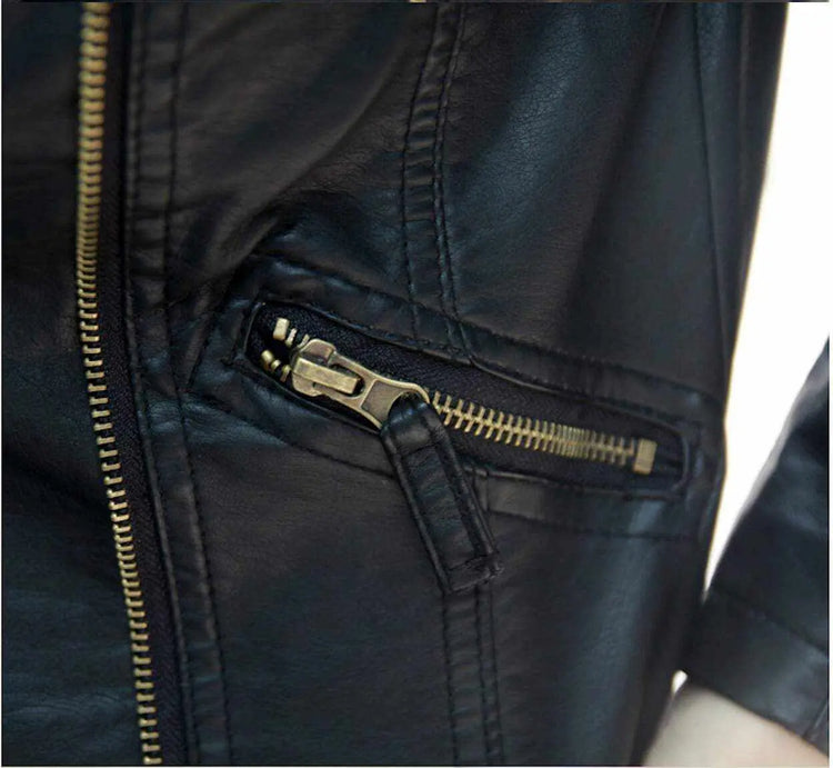 Womens Cropped Vegan Leather Jacket Yellow Pandora